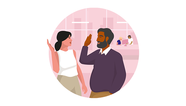 Illustration of 2 people high-fiving