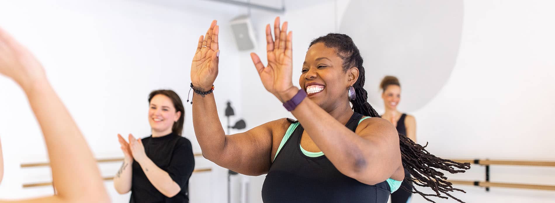 Lady in an exercise class