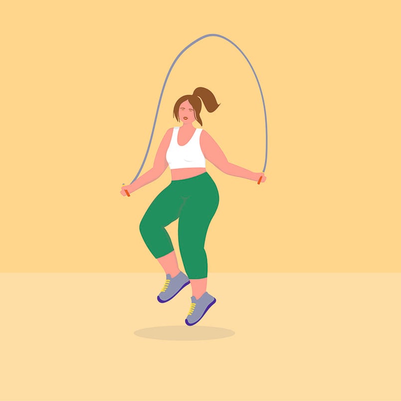 illustration of woman jumping rope