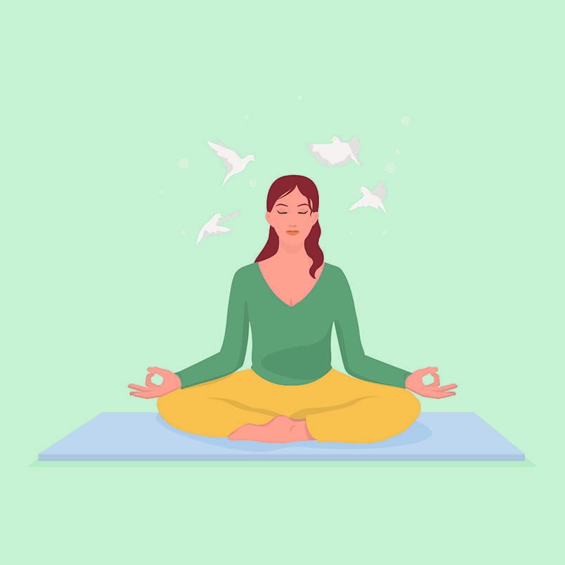 illustration of a woman doing yoga