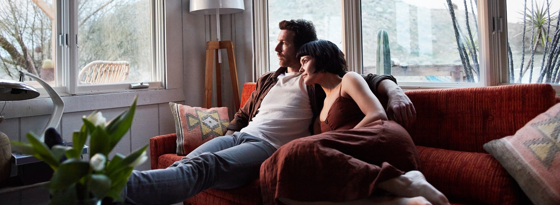 Couple sitting on couch
