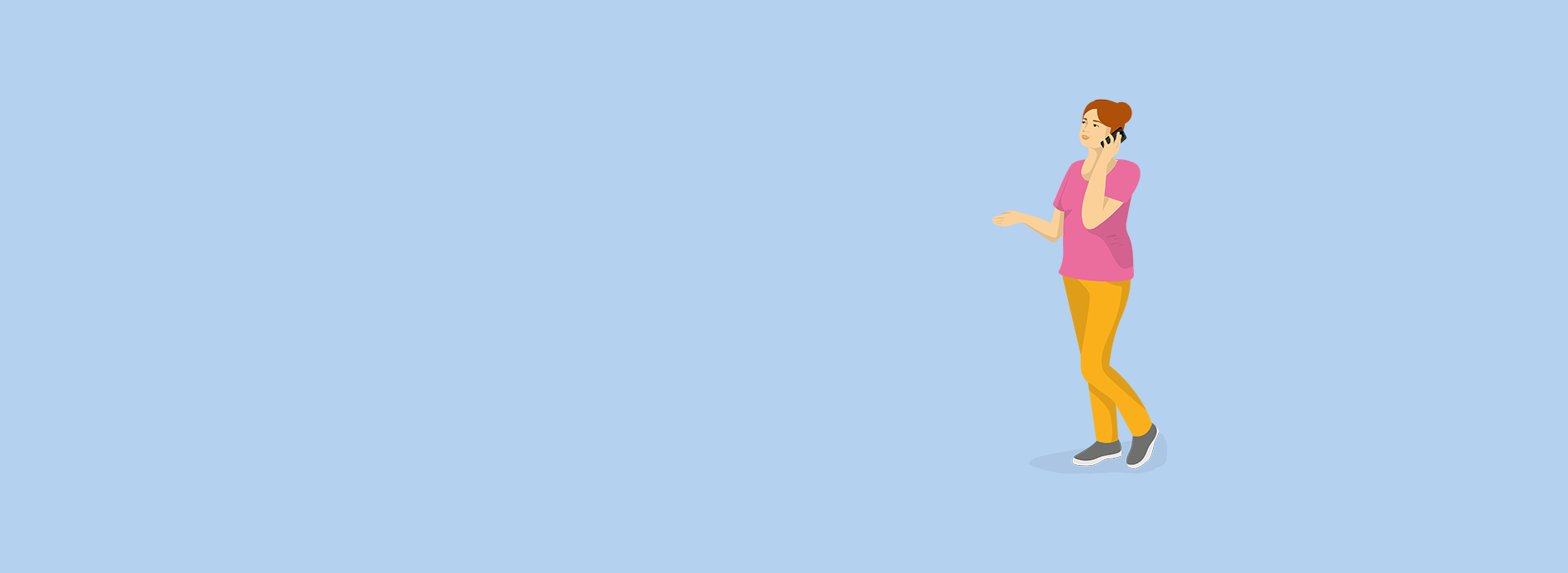 Illustration of a woman on a mobile phone call