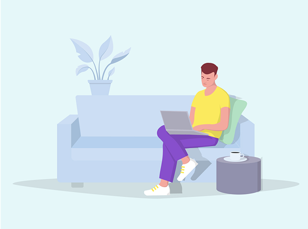Man on sofa