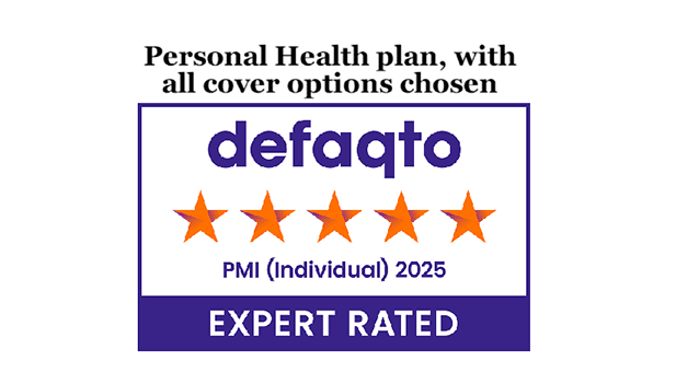 5 star defaqto rated for personal Health plan with all cover options chosen 2025