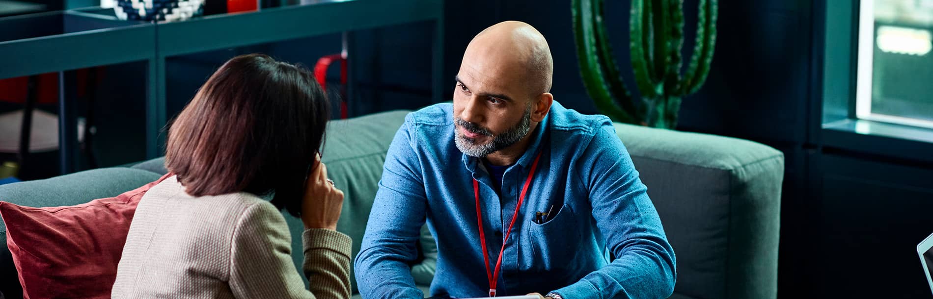 office colleagues talking